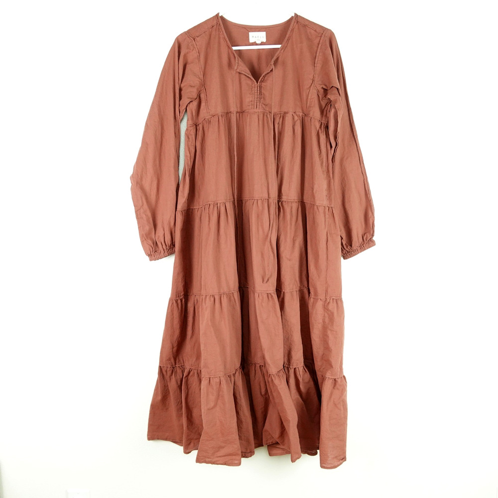 Maelu Dress Womens SZ XS Tiered Cottagecore Ethereal Prairie Flowy Boho Maxi